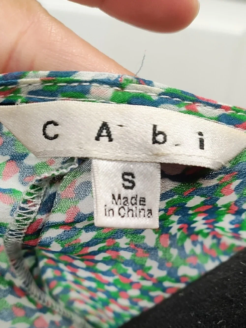 CAbi Multi-Green Patterned V-Neck Swim Coverup/Top